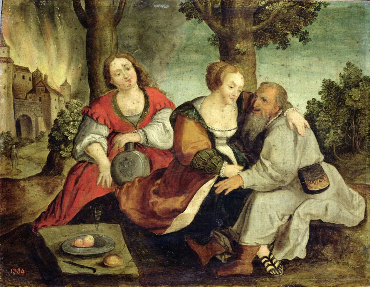 Lot und seine Töchter von Dutch School