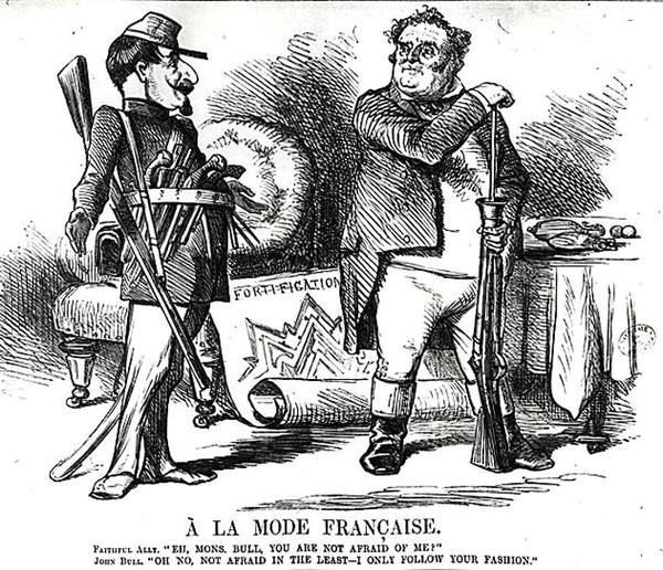 A La Mode Francaise, aus Punch, oder dem London Charivari, 4. August 1860 von English School