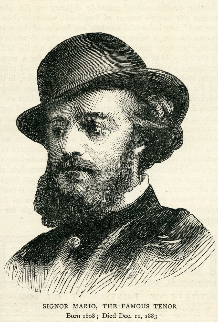 Signor Mario (1808-1883), Illustration für die Graphic, 22. Dezember 1883 von English School