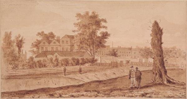 Stoke Newington Green, signiert H.F., 1860 von English School