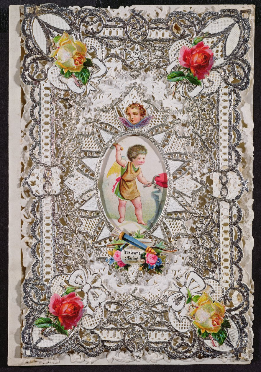 Viktorianische Valentinskarte von English School