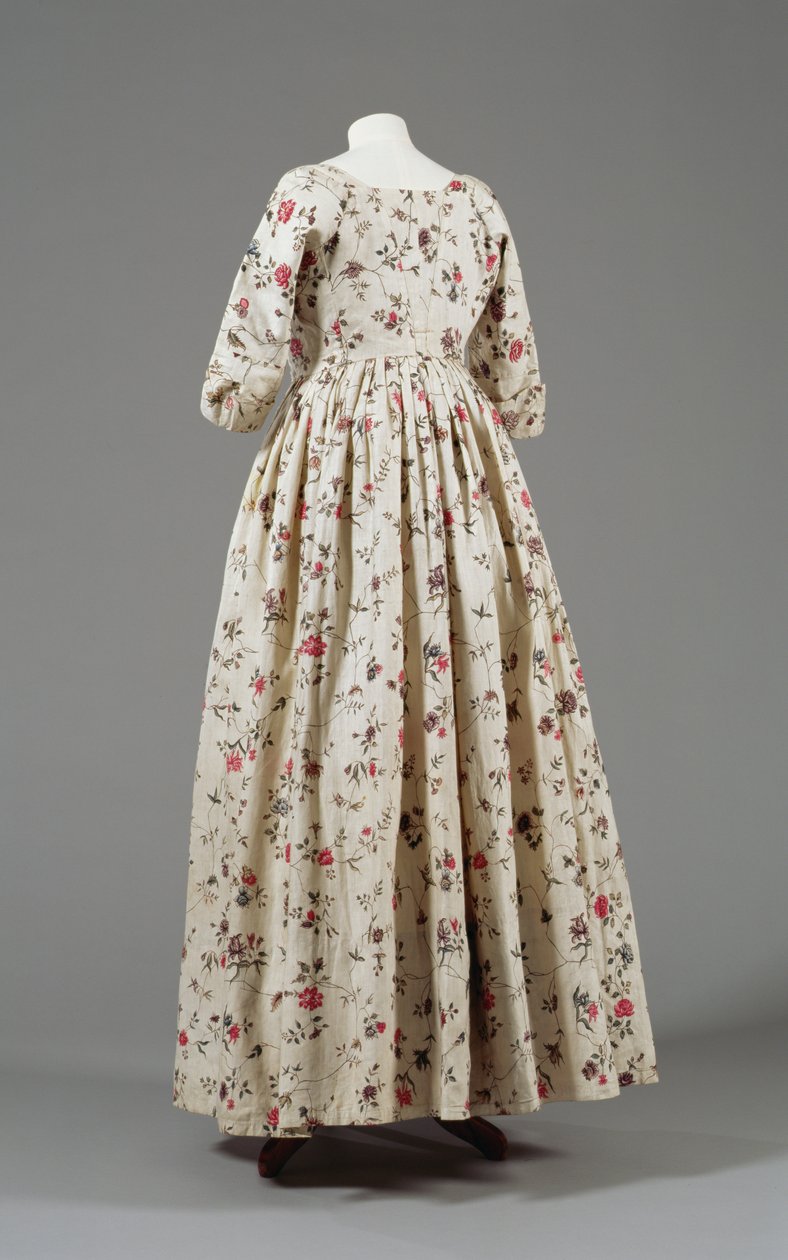 Frauenkleid, gestempelt mit dem Zeichen der East India Company, ca. 1785-90 von English School