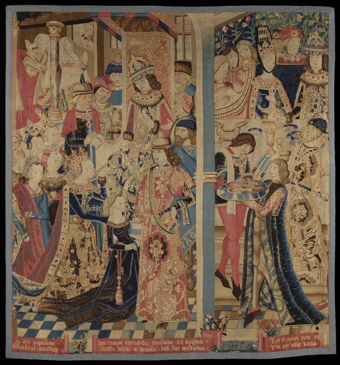 Esther und Ahasverus, ca. 1460-1485 von Flemish School