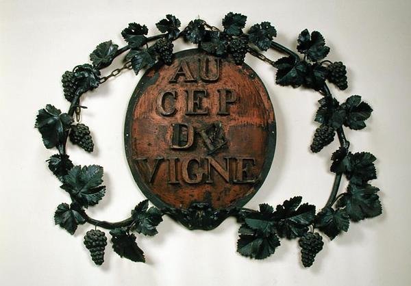 Au Cep du Vigne, Weinhändlerschild (Kupfer & Eisen) von French School