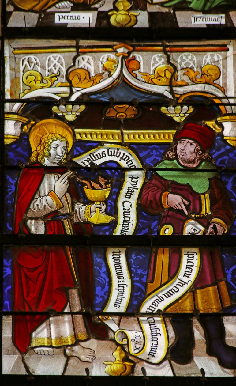 Fenster mit Darstellung von Johannes und dem Propheten Sacharja von French School