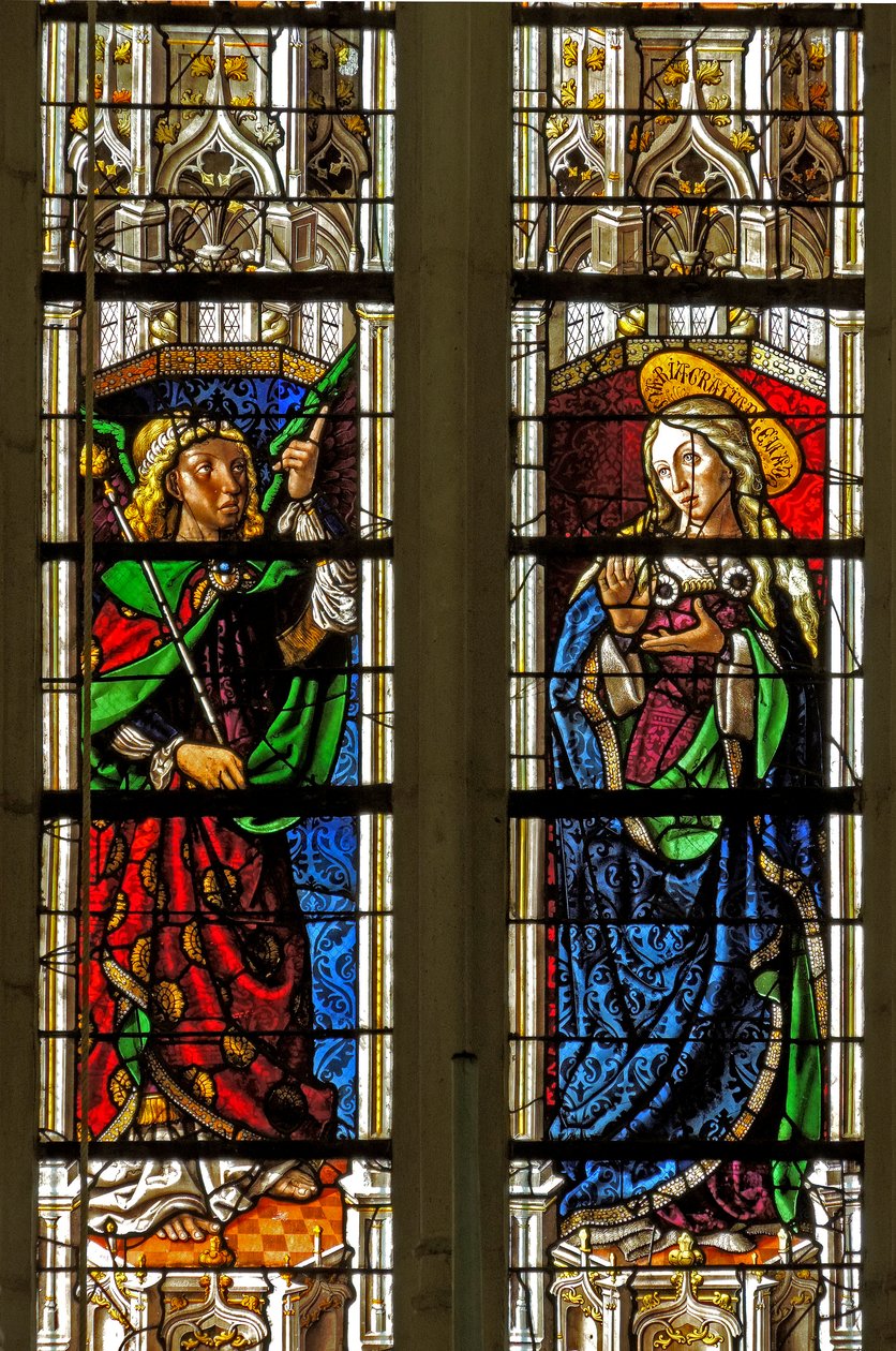 Fenster, das die Verkündigung zeigt von French School