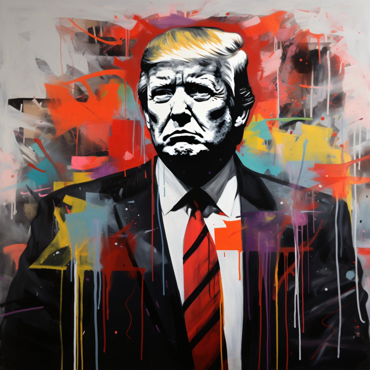 Donald trump graffiti  street art zeichnung, online, poster drucke qualität von F. Abderrahim