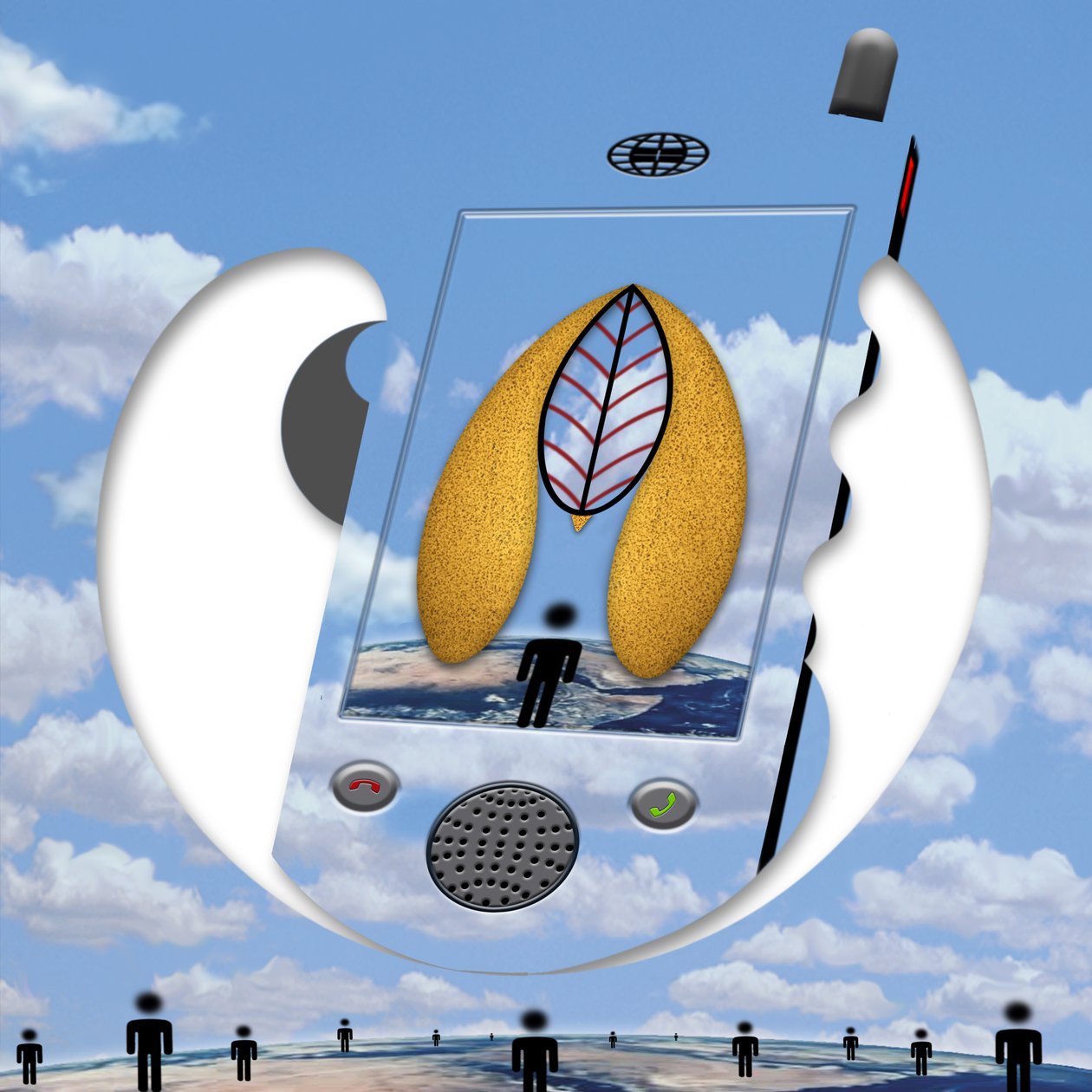 "...seit ein Gespräch wir sind..." (aus der Serie Skyphone) von Alexander Eibach