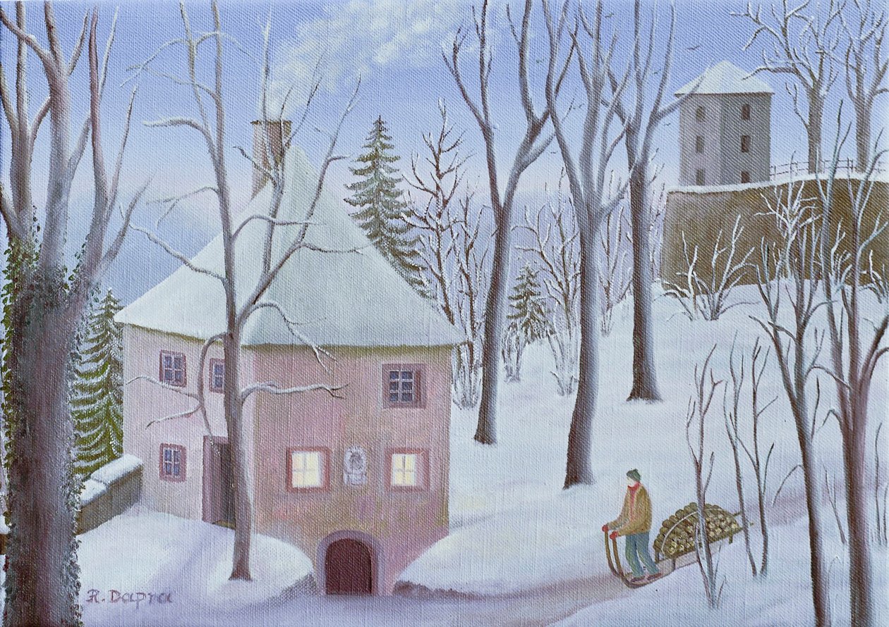 Mönchsberg Gasse 13 im Winter von Regine Dapra