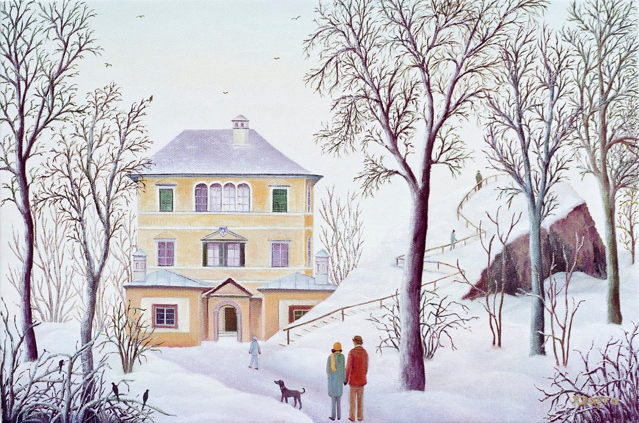 Hellbrunner Monatsschlösschen im Winter von Regine Dapra