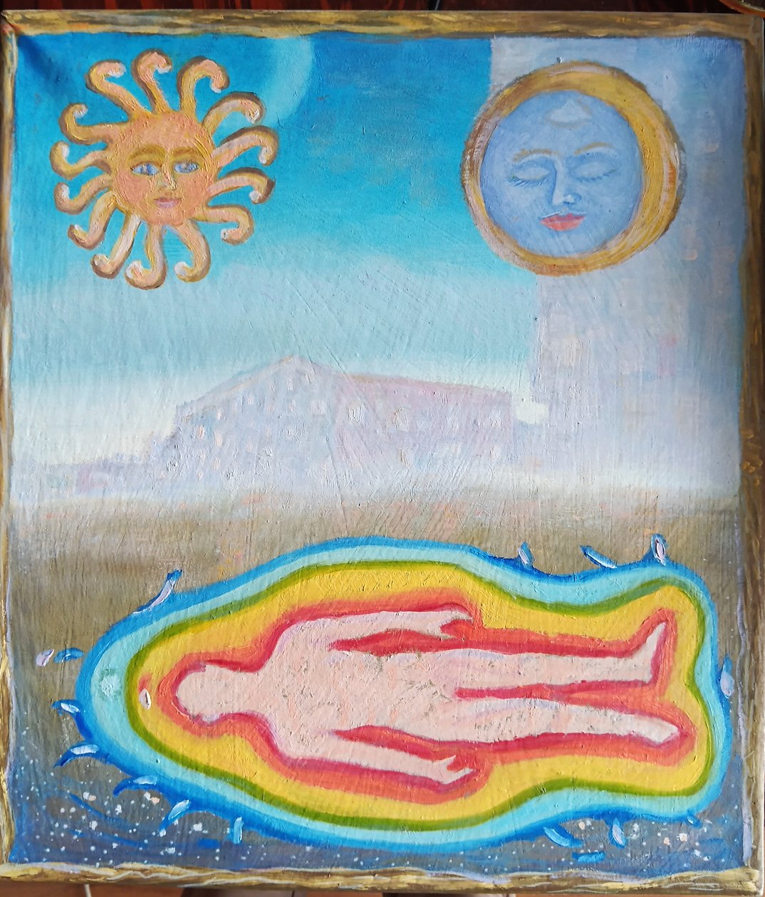 Landschaft mit der Aura eines Menschen von Elzbieta Goszczycka