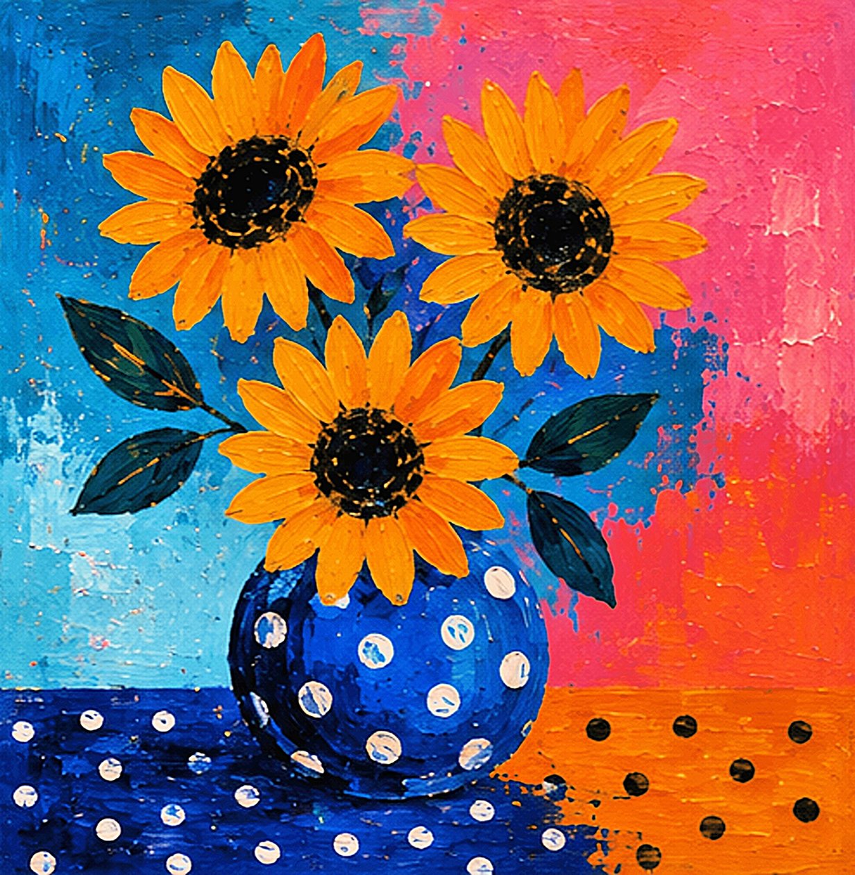Sonnenblumen im Farbenrausch von Nomi Morina