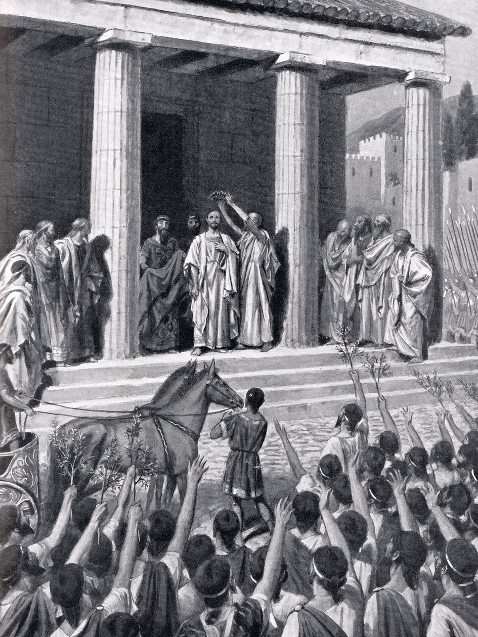 Themistokles in Sparta geehrt, Illustration aus 