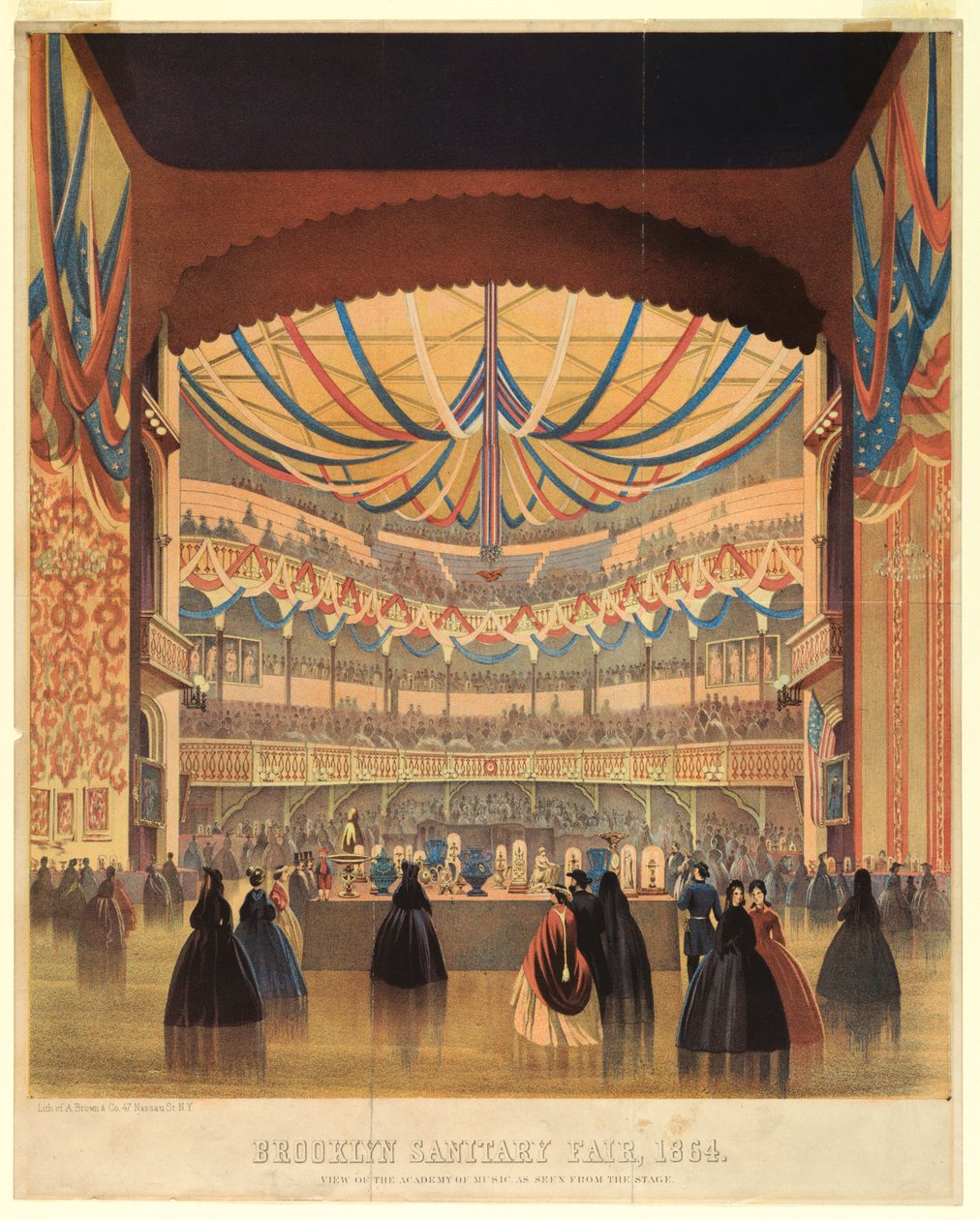 Brooklyn Sanitary Fair von 1864, die Musikakademie von A. Brown and Company