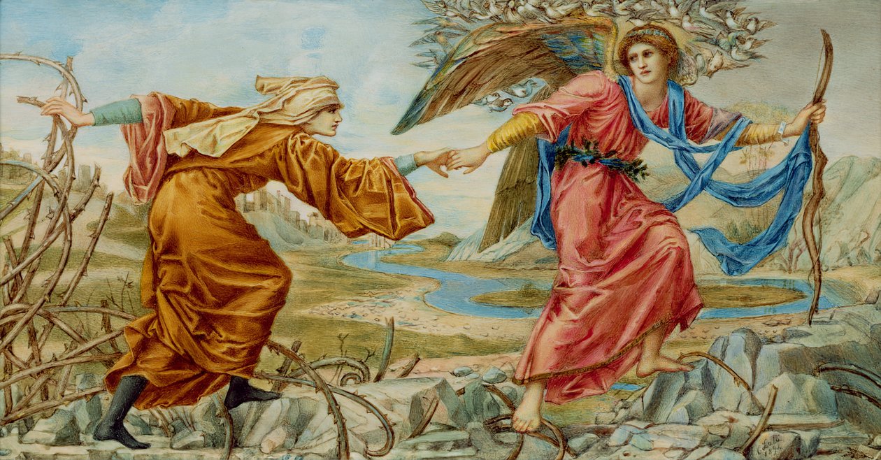 Liebe führt den Pilger nach Sir E. C. Burne-Jones, 1894 von A. Corsi Lalli