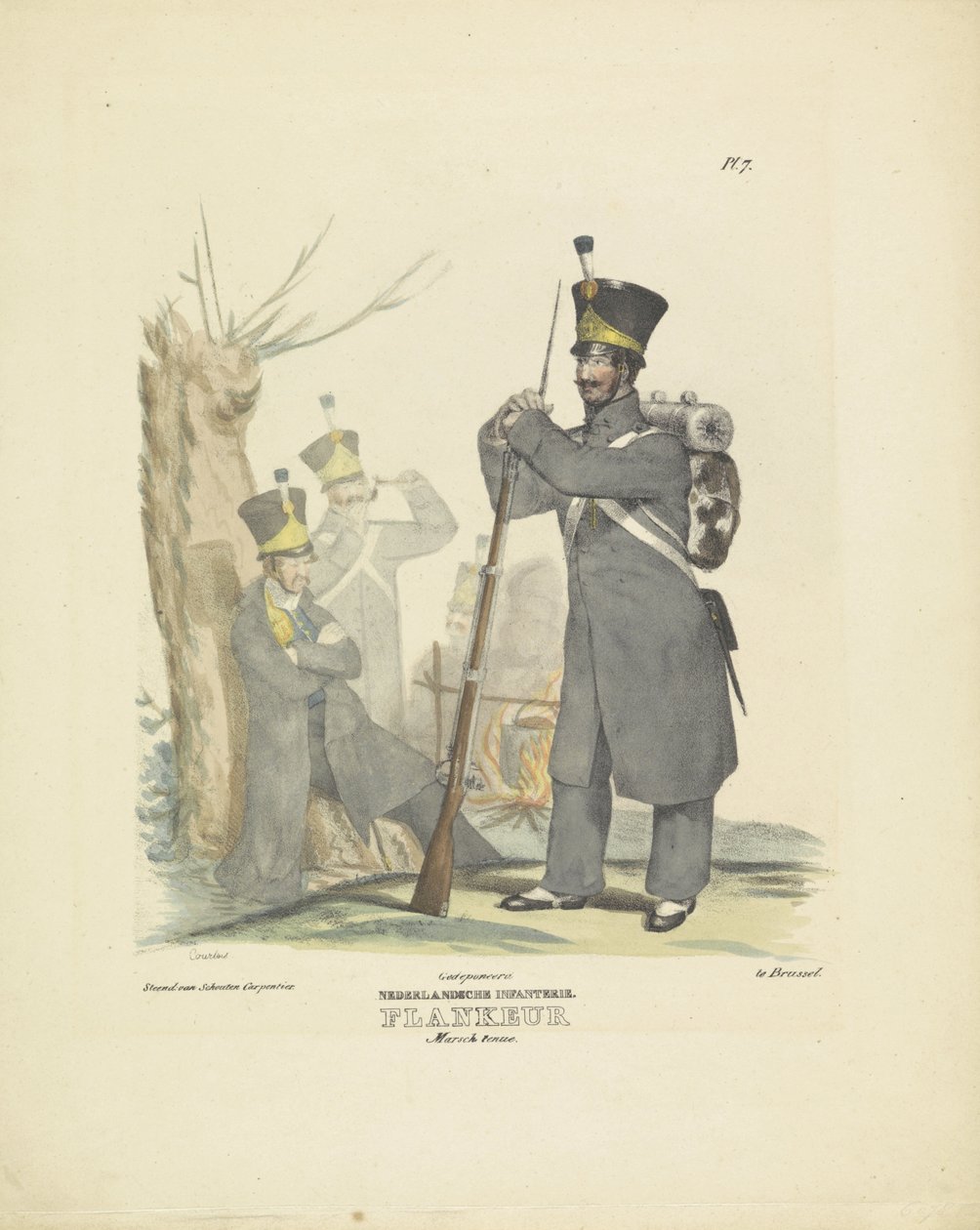 Flankeur in Marschuniform, 1820-1825 von A. Courtois