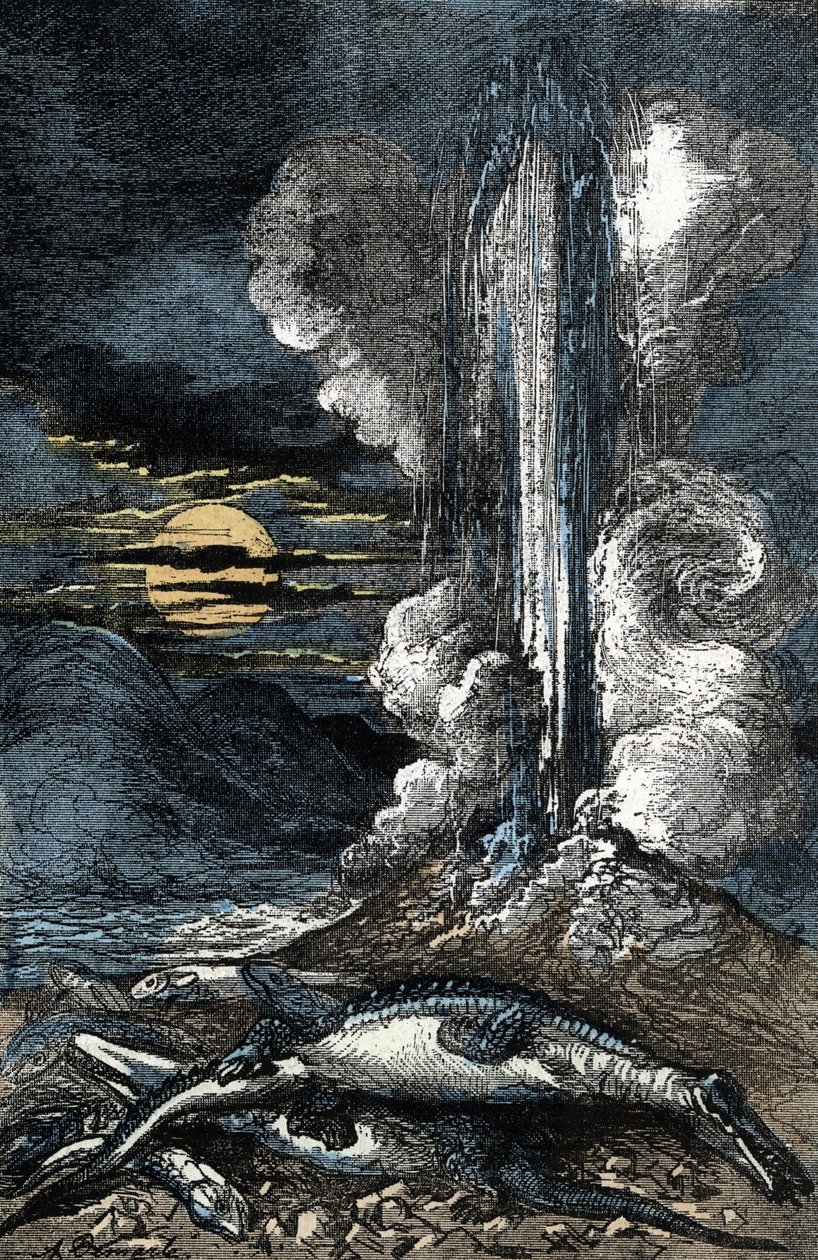 Ausbruch von venösen Thermalquellen in der Trias-Zeit von A. Demarle