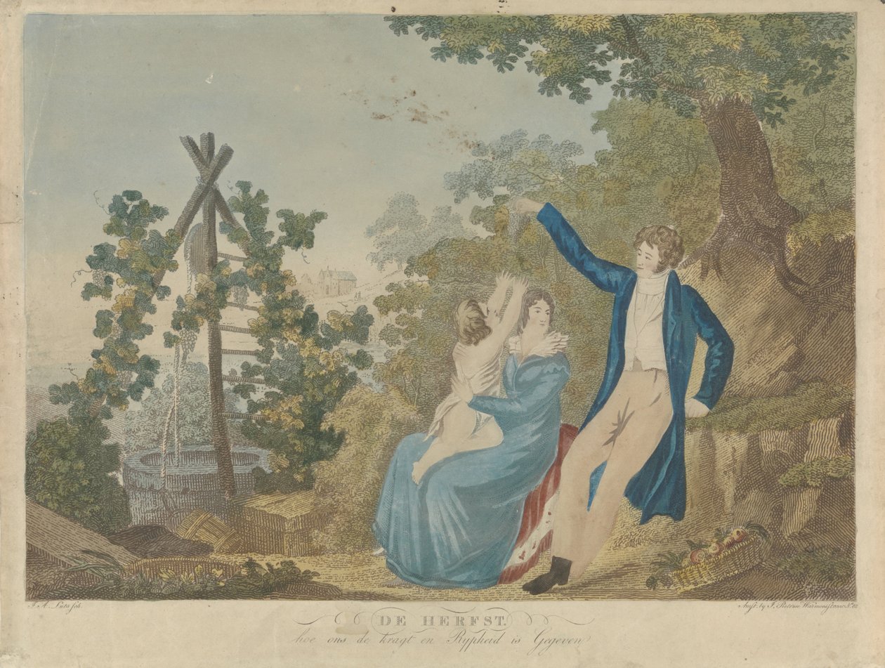 Eltern mit Kind in einer Herbstlandschaft von A. Lutz