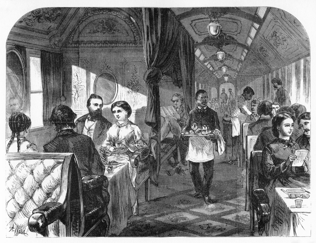 Palace Hotel Wagen, Union Pacific Railroad, ca. 1870 von A. R. Ward