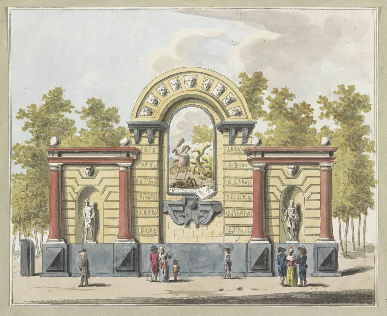 Zerstörung der Aristokratie, Dekoration auf dem Westermarkt, 1795 von A. Verkerk