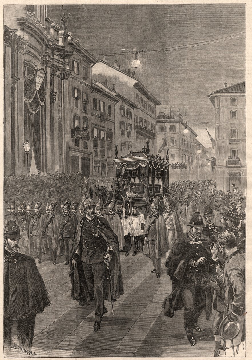 Verdi, Giuseppe: Trauerzug, Mailand, 26. Februar 1901 von A. after Bonamore