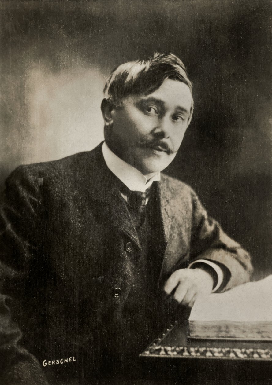 Porträt des belgischen Schriftstellers Maurice Maeterlinck von Aaron Gerschel