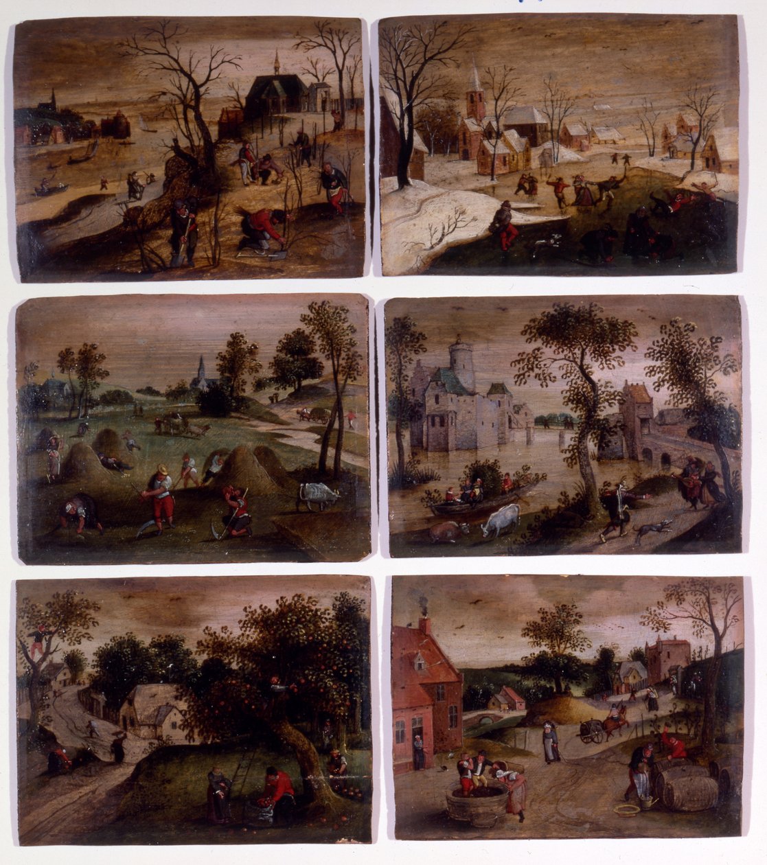 Januar, Februar, Mai, Juni, September und Oktober von Abel (studio of) Grimmer or Grimer