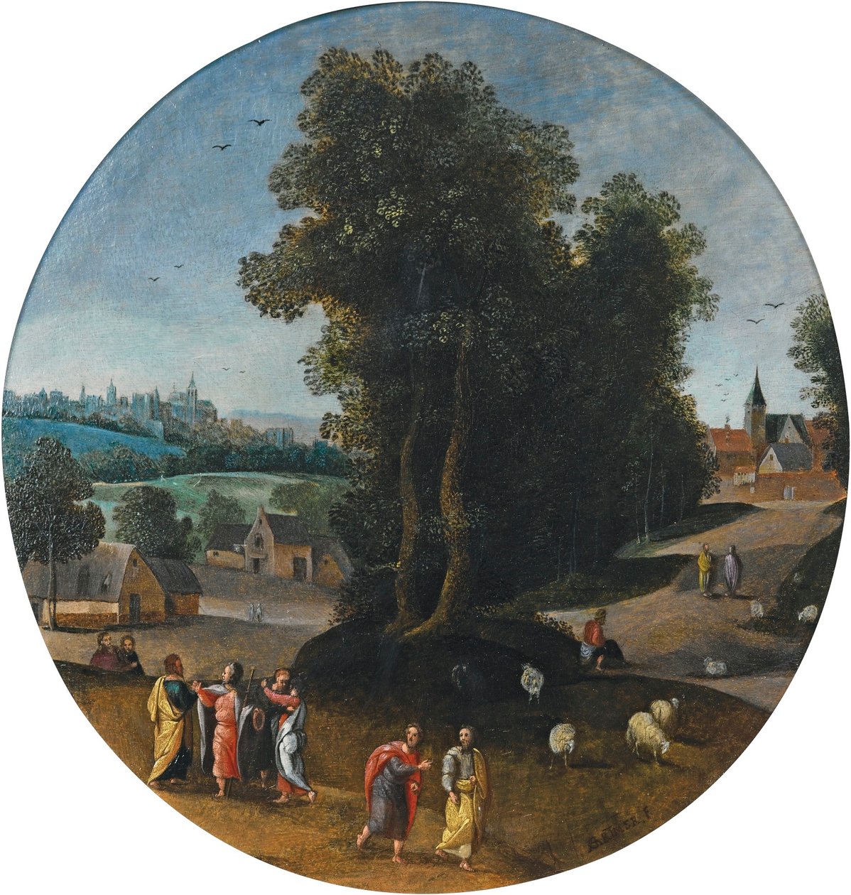 Christus auf dem Weg nach Emmaus von Abel Grimmer