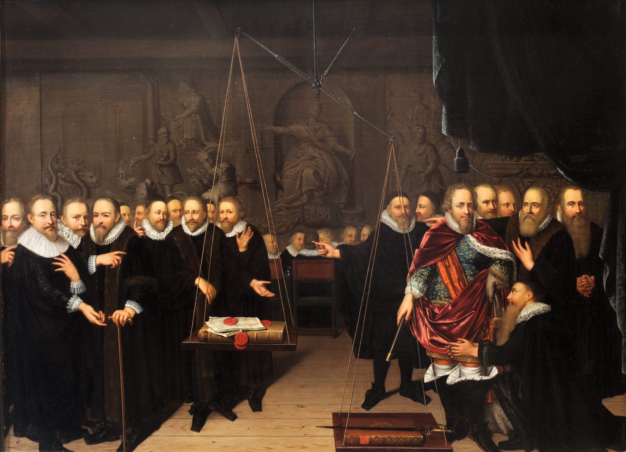 Allegorie des theologischen Streits zwischen den Arminianern und ihren Gegnern von Abraham van der Eyk