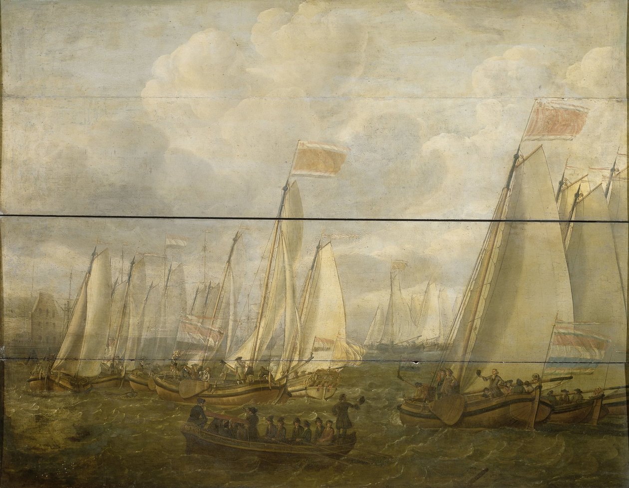Marineparade auf der Y vor Amsterdam von Abraham  Alewijn