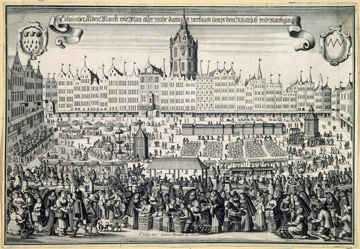 Alter Markt in Köln, ca. 1660 von Abraham Aubry