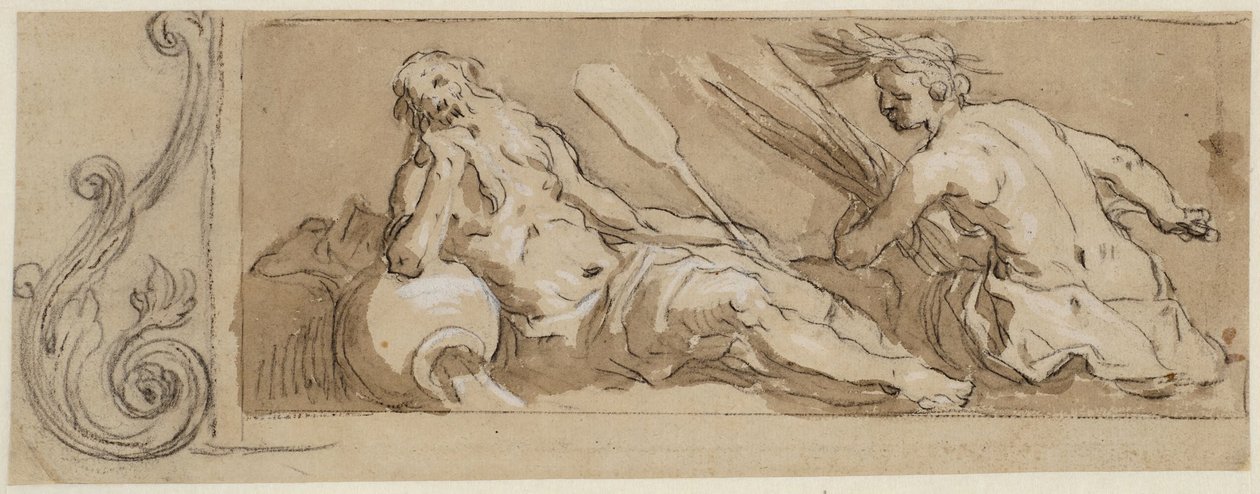 Ein Flussgott und Ceres in einem Zierrahmen von Abraham Bloemaert