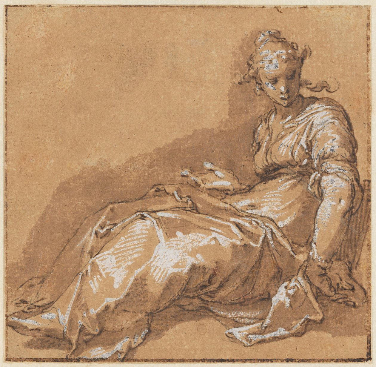 Sitzende Frau, nach links gewandt von Abraham Bloemaert