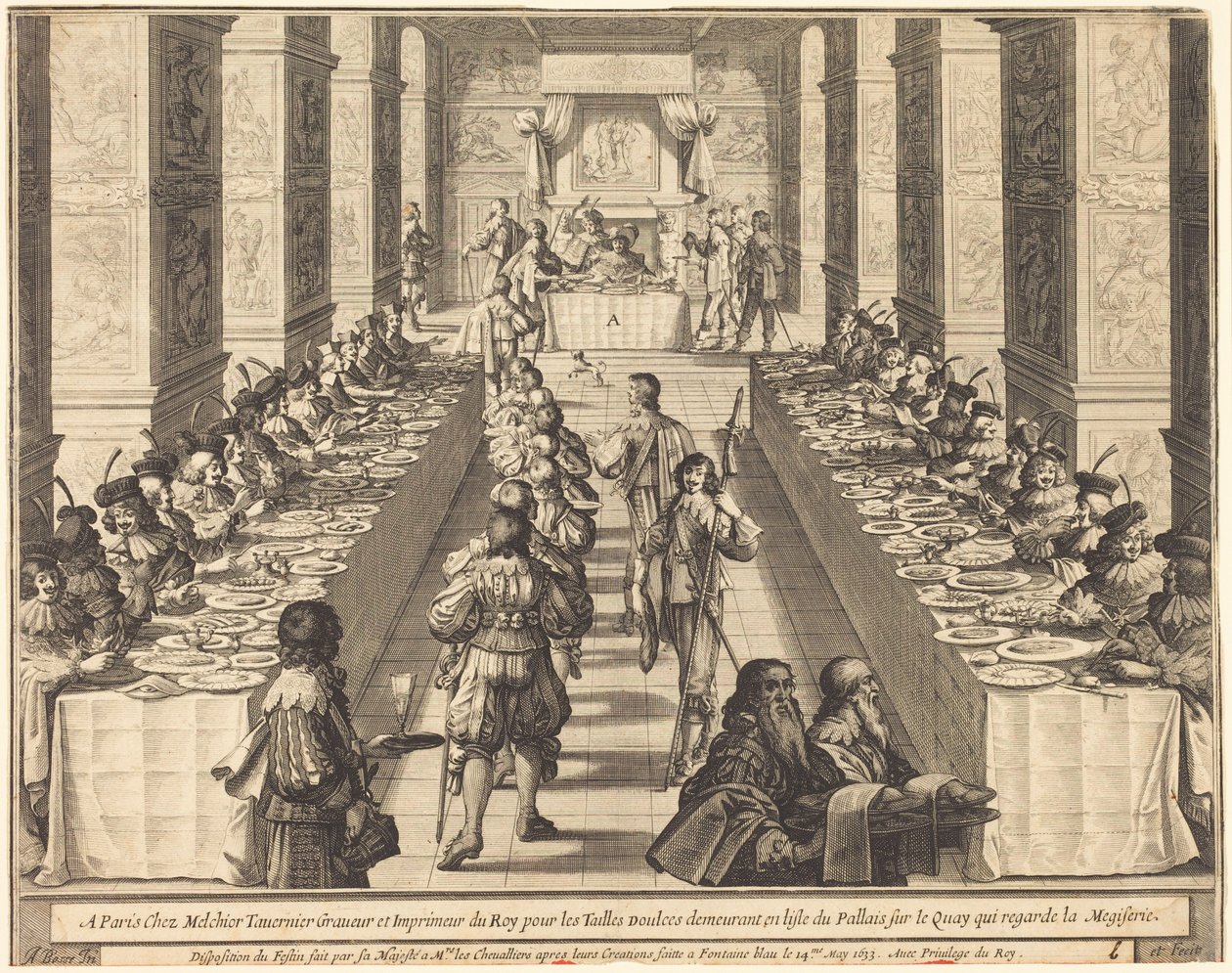 Bankett des Königs für die neuen Ritter von Abraham Bosse
