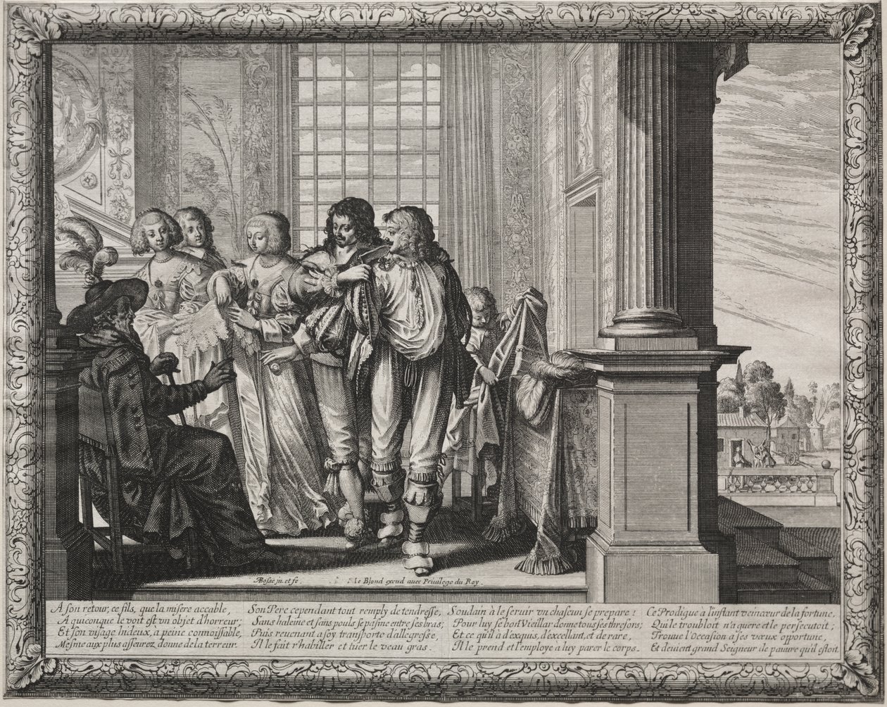 Der verlorene Sohn: Ankleiden für das Fest von Abraham Bosse
