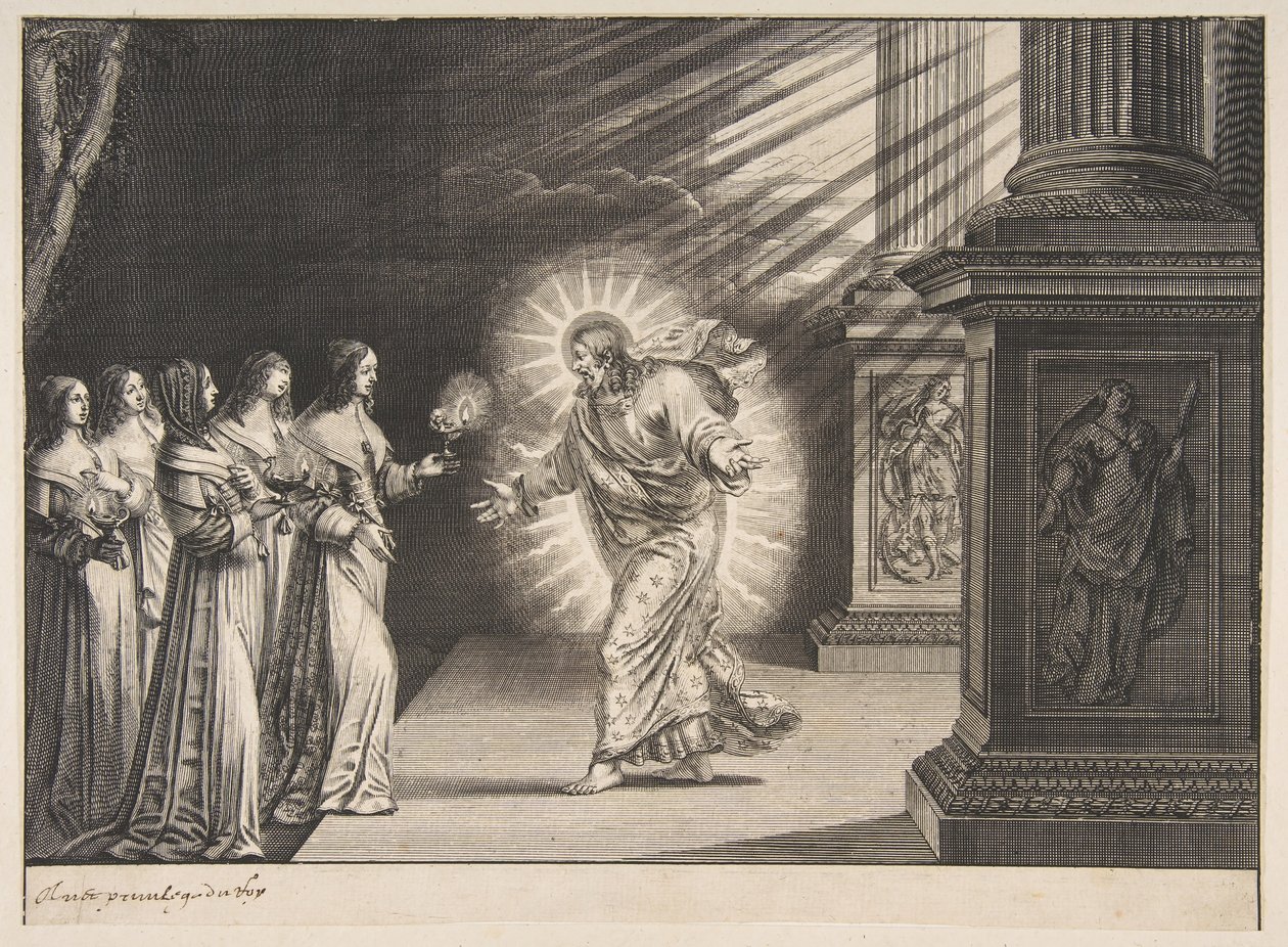 Die klugen Jungfrauen vor Christus von Abraham Bosse