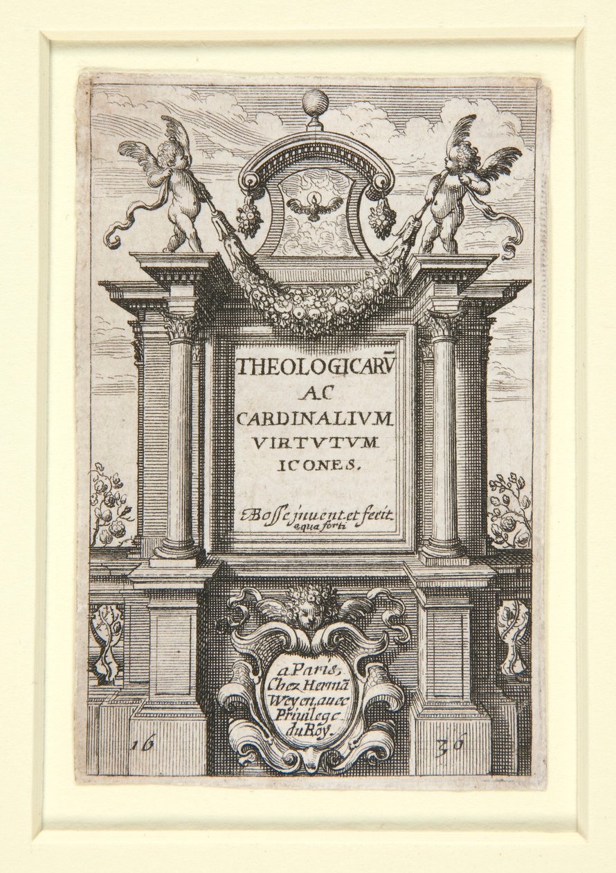 Titelseite von Theologicarum ac Cardinalium Virtutum Icones von Abraham Bosse