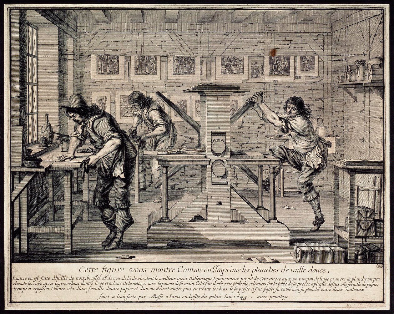 Werkstatt eines Graveurs, 1642 von Abraham Bosse