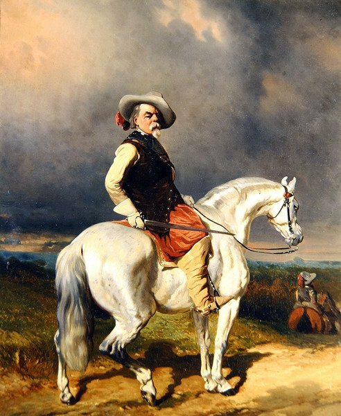 Kavalier auf einem weißen Pferd von Abraham Cooper