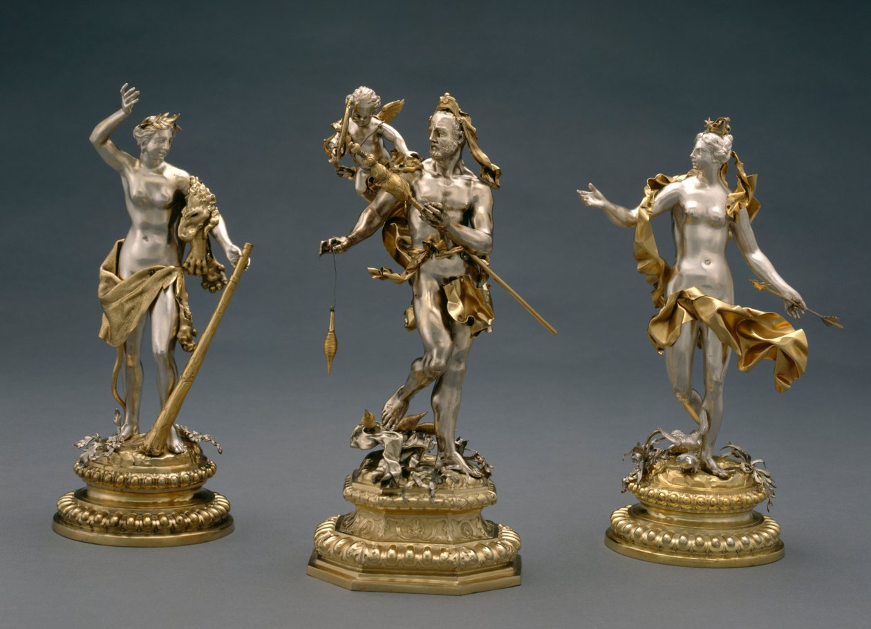 Herkules, Omphale und Venus, ca. 1695-1700 (teilweise versilbert) von Abraham Drentwett