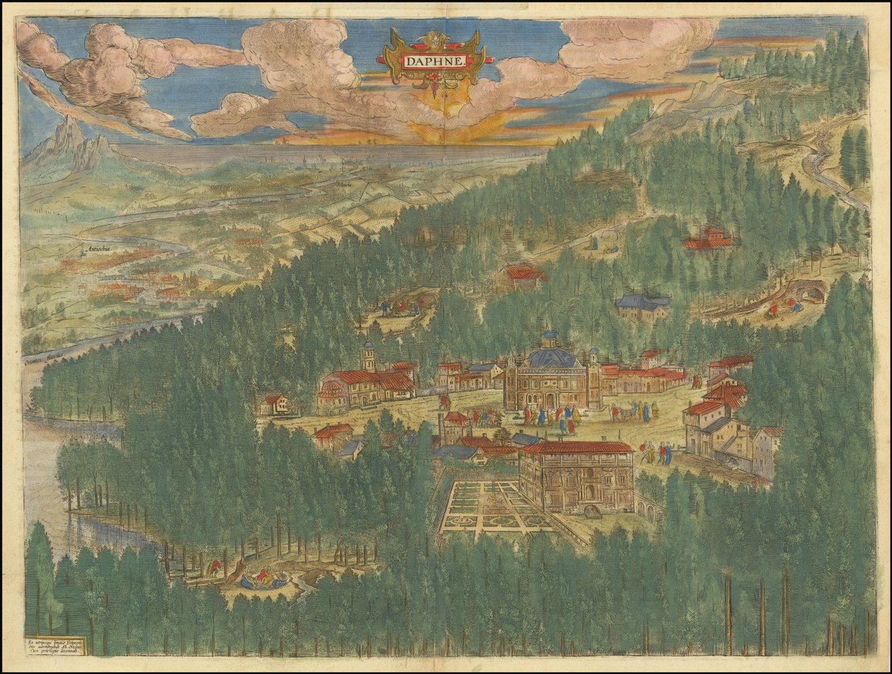 Imaginäre Ansicht von Daphne in Antiochia (1624) von Abraham Ortelius von Abraham Ortelius