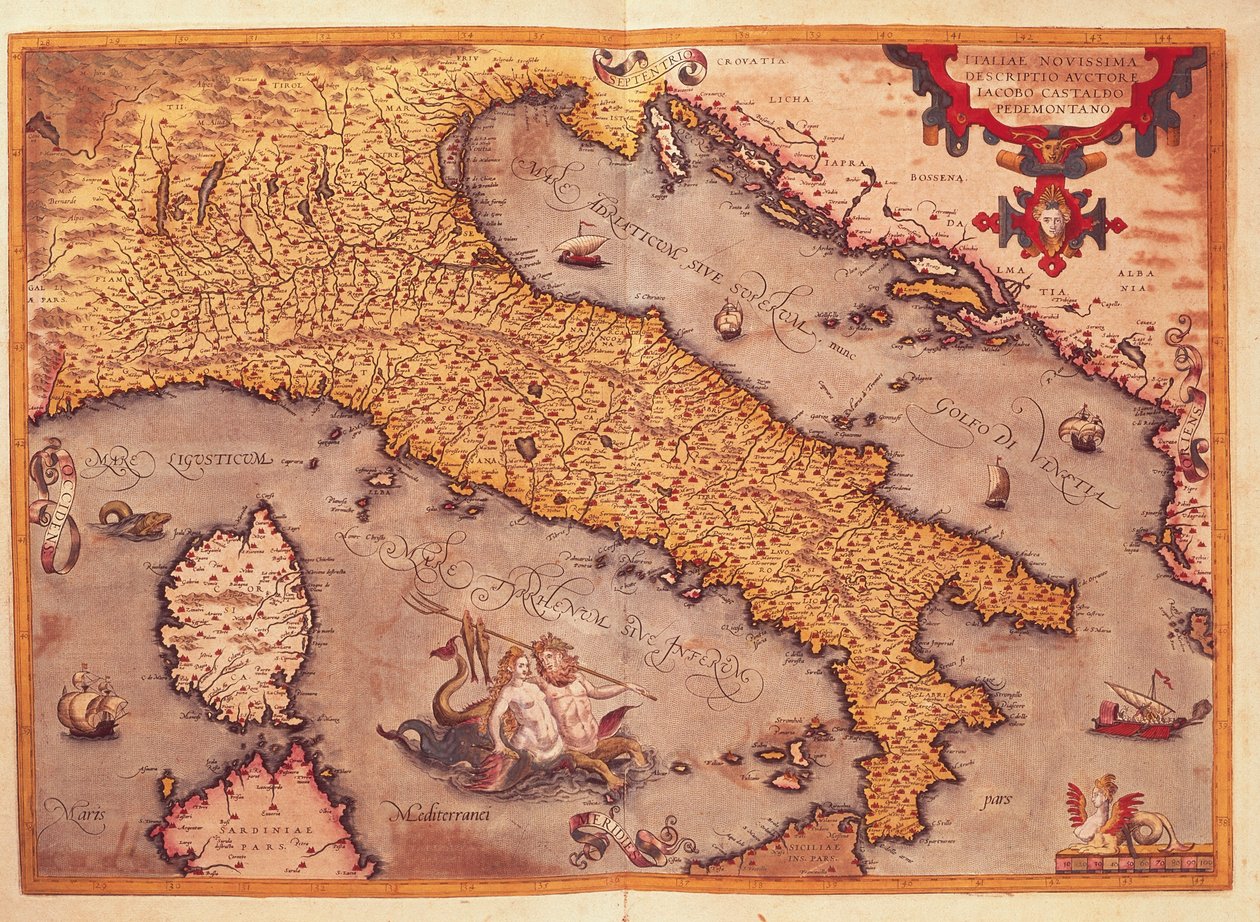 Karte von Italien aus Theatrum Orbis Terrarum von Abraham Ortelius von Abraham Ortelius