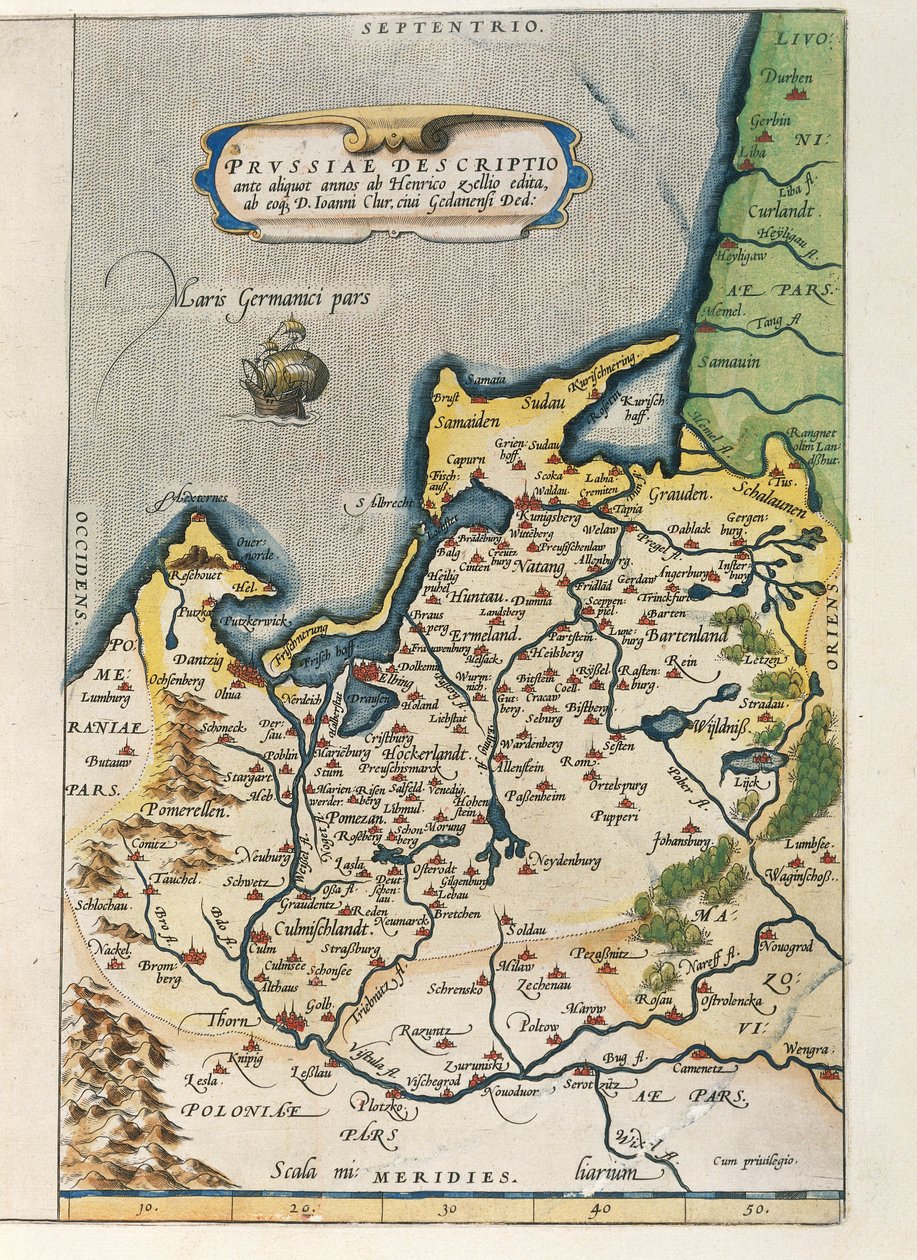 Karte von Preußen, aus Theatrum Orbis Terrarum von Abraham Ortelius von Abraham Ortelius