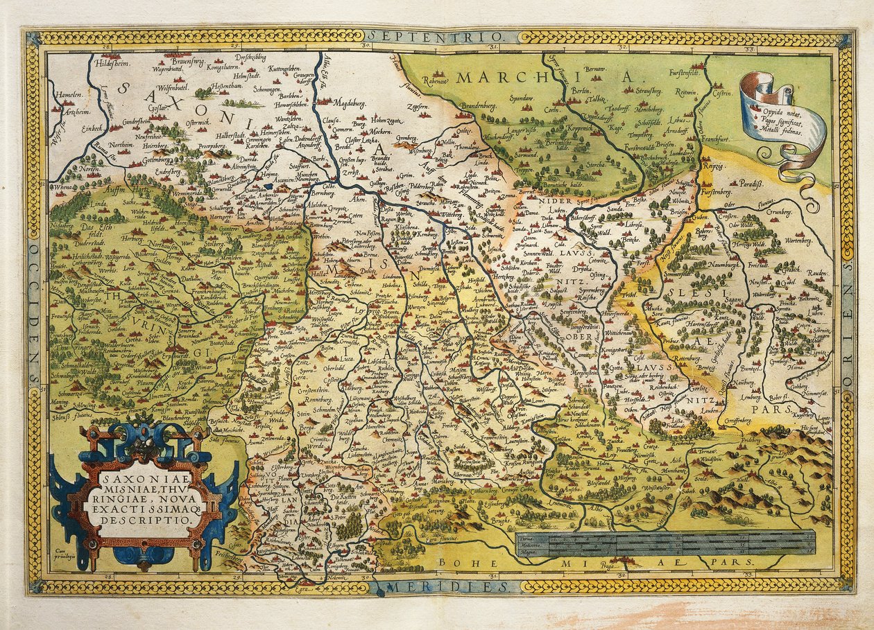 Karte von Sachsen, aus Theatrum Orbis Terrarum von Abraham Ortelius von Abraham Ortelius