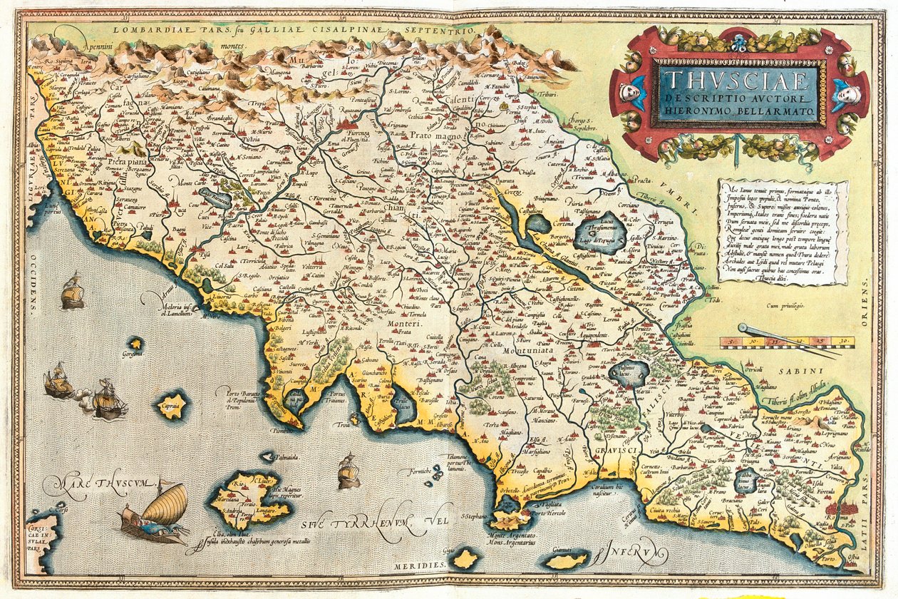 Toskana, westliches Süd-Emilia-Romagna, Umbrien, Nord-Lazio, Italien von Abraham Ortelius