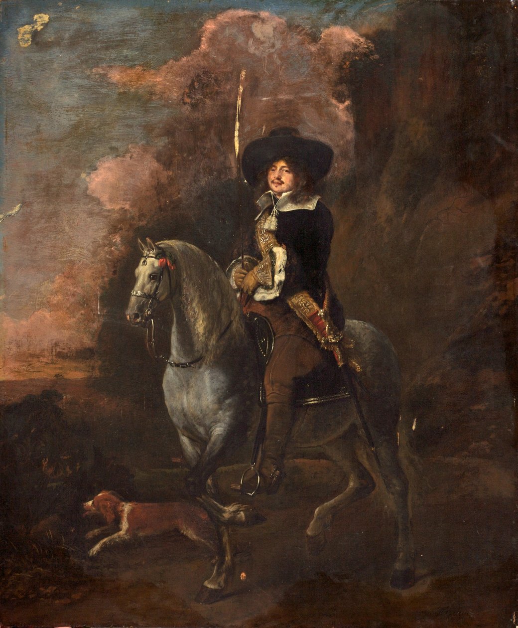 Kavalier auf einem grauen Pferd von Abraham Pietersz. van Kalraet