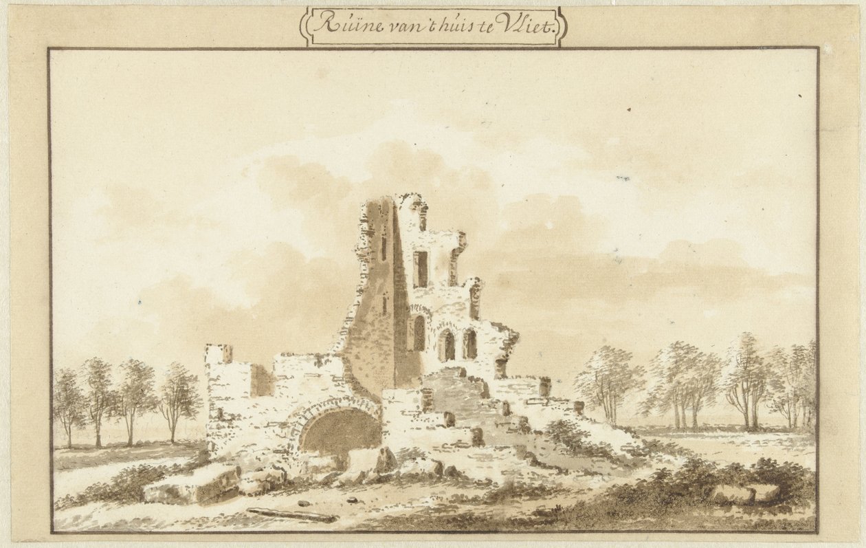 Ruine des Hauses zu Vliet in der Lopikkerwaard von Abraham Rademaker