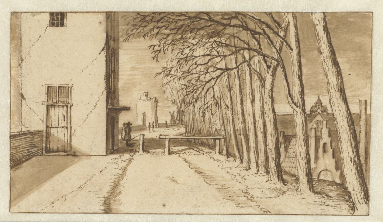 Blick entlang der Stadtmauer von Utrecht, vom Süden, mit dem Smeetoren (