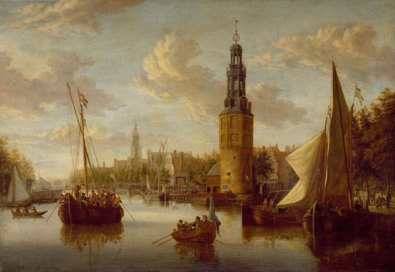 Das Einschiffen von Kompanietruppen bei der Montelbaanstoren von Abraham Storck