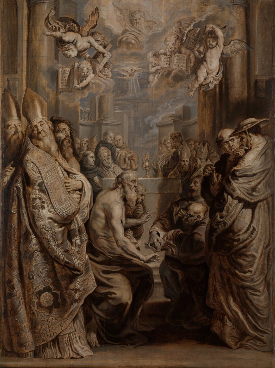 Die Disputation über die Gegenwart Christi in der Eucharistie von Abraham van Diepenbeeck